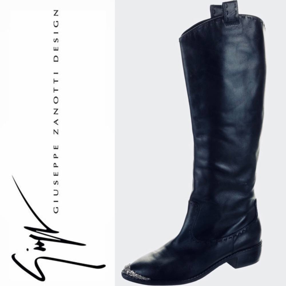 Giuseppe Zanotti silver toed riding boots🔥